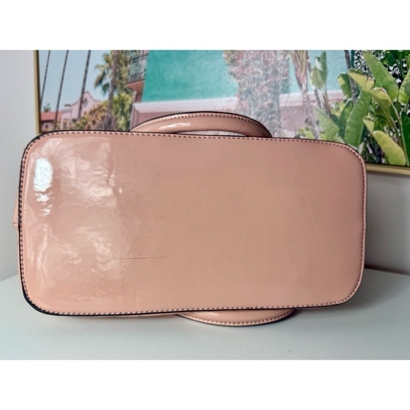 Aldo Light Pastel Pink Quilted Textured Patent Faux Leather Purse Satchel Bag - Picture 8 of 8